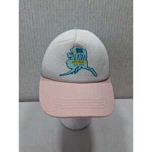 Alaska 49th State Pastel Pink Snapback Hat Cap